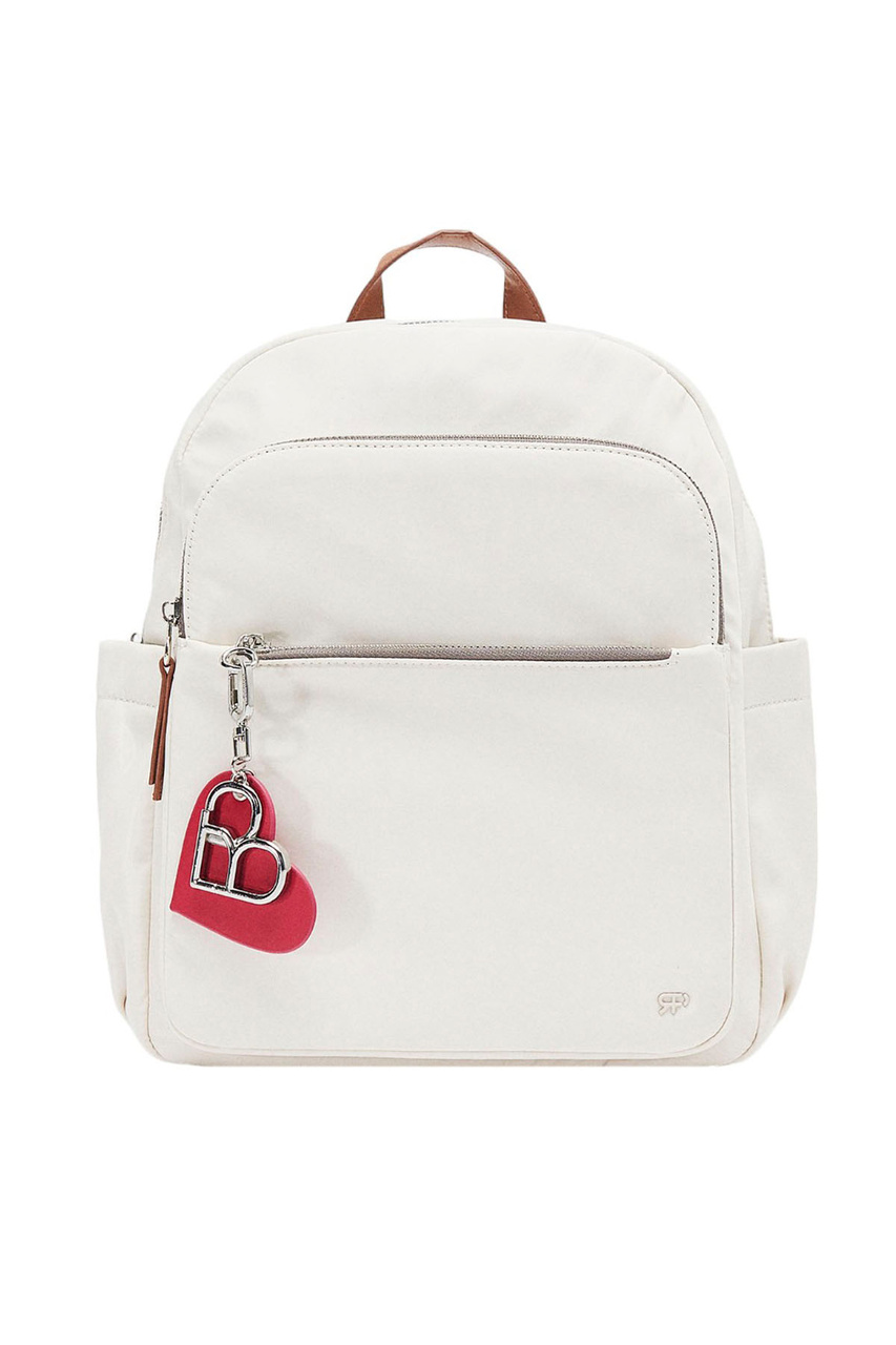 Рюкзак с подвеской в виде сердца|Основной цвет:Белый|Артикул:216356 | Фото 1