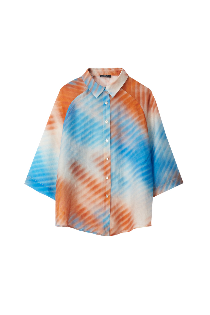Блузка с принтом|Основной цвет:Разноцветный|Артикул:221340 | Фото 1