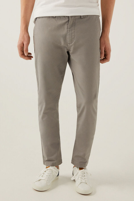 Узкие брюки чинос с микропринтом|Основной цвет:Серый|Артикул:1559176 | Фото 1