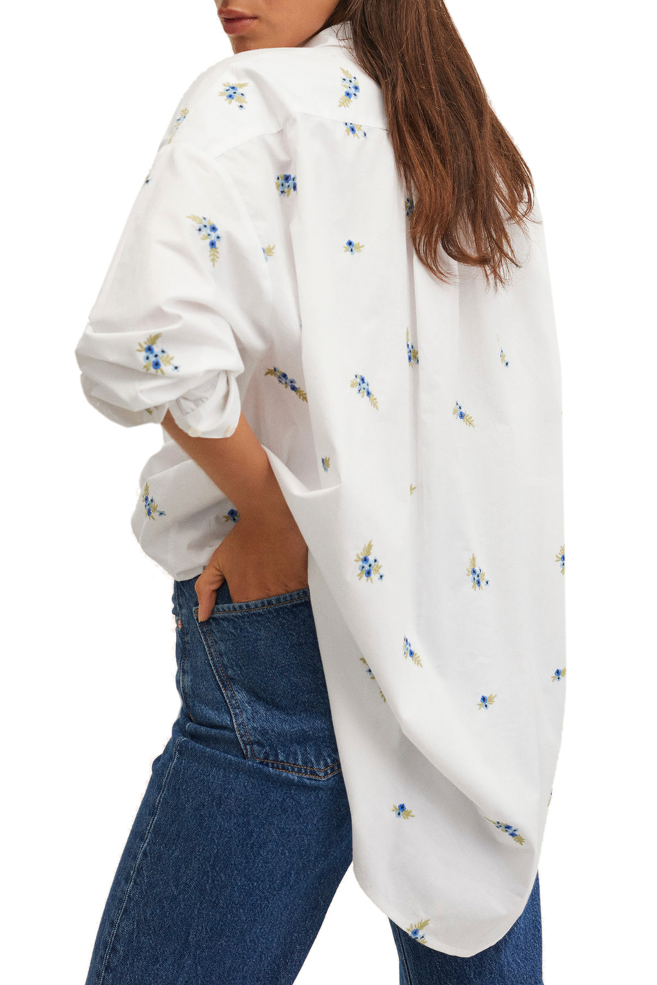 Mango Рубашка оверсайз с вышивкой FLORIPA (цвет ), артикул 27047121 | Фото 4