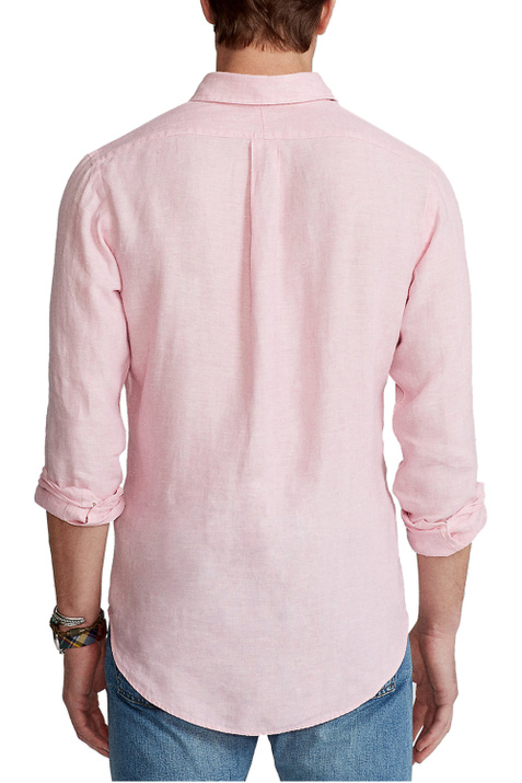 Polo Ralph Lauren Рубашка из натурального льна с фирменной вышивкой на груди ( цвет), артикул 710829447004 | Фото 3