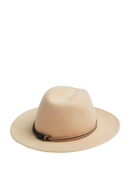 Шляпа из натуральной шерсти|Основной цвет:Кремовый|Артикул:200615 | Фото 2