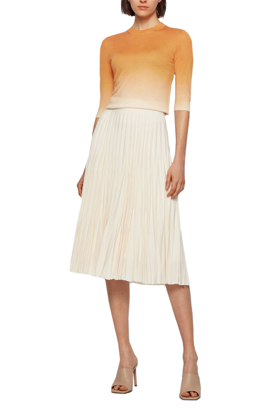 Женский BOSS Свитер Feyah с рукавом 1/2 из чистой шерсти с принтом омбре (цвет ), артикул 50448990 | Фото 2