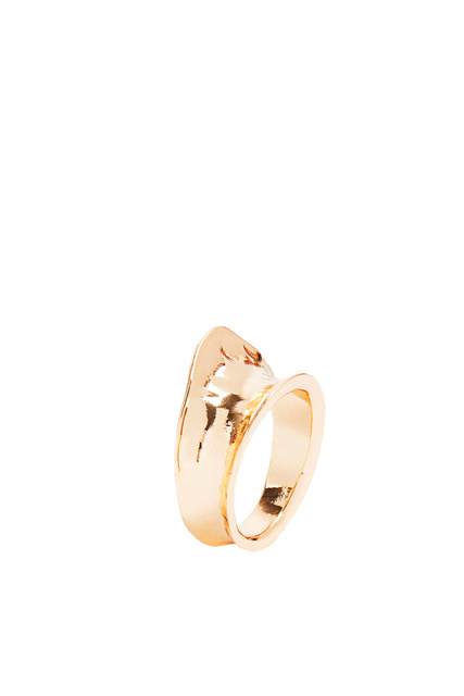Объемное металлическое кольцо|Основной цвет:Золотой|Артикул:202639 | Фото 1