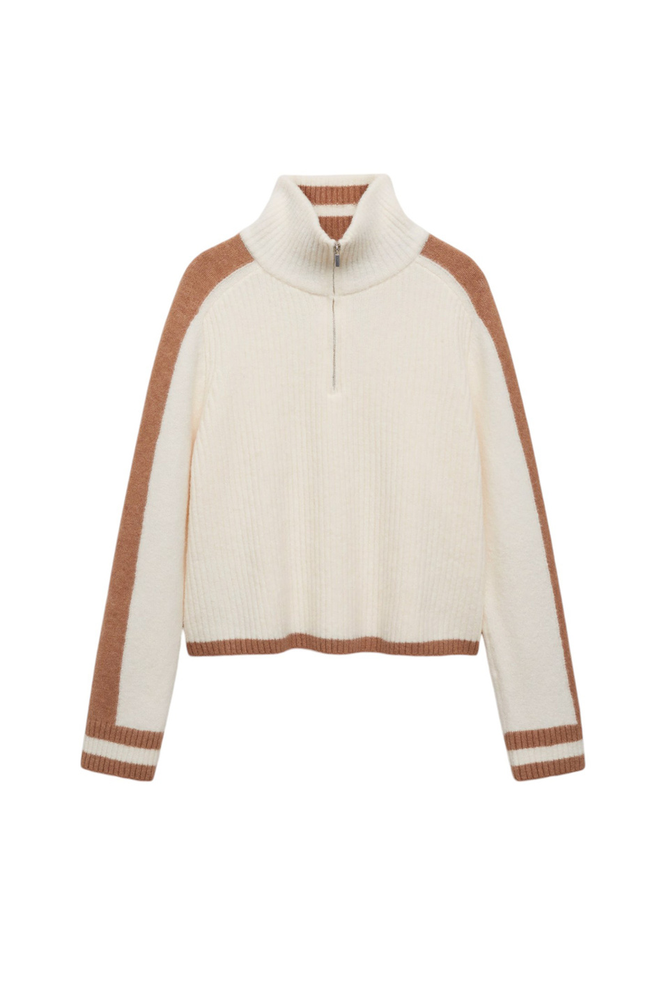 Свитер TALDEPOR с воротником на молнии|Основной цвет:Коричневый Женский Mango Свитер TALDEPOR с воротником на молнии (цвет ), артикул 77038274 | Фото 1