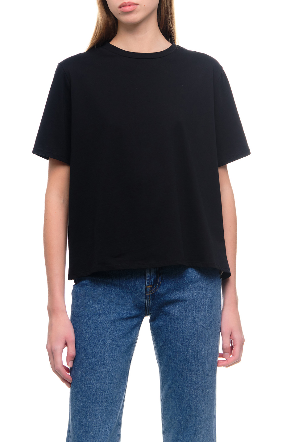 Женский 7 for all Mankind Футболка из натурального хлопка с вырезом на спинке (цвет ), артикул JSCL9700BL | Фото 4