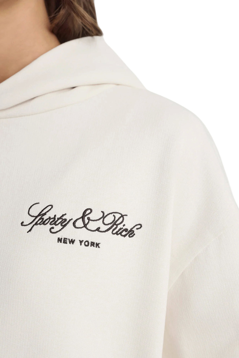 Женский Sporty & Rich Худи Vendome Script из хлопка (цвет ), артикул ST09165232WH37 | Фото 5