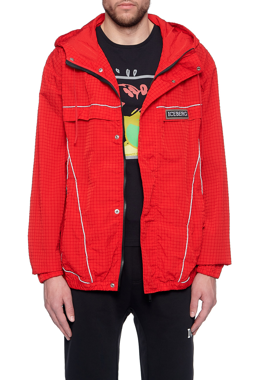 Спортивная нейлоновая куртка с логотипом|Основной цвет:Красный|Артикул:O050-5145 | Фото 1