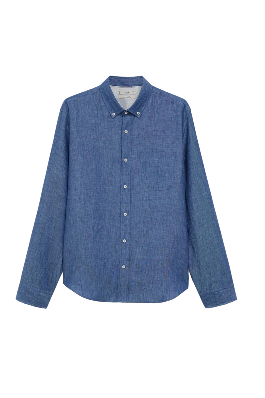 Рубашка AVISPA из чистого льна|Основной цвет:Синий|Артикул:87055624 | Фото 1