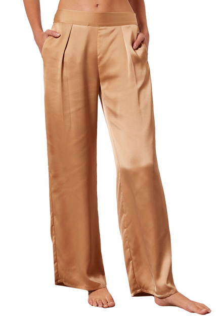 Атласные брюки широкого кроя  ERINA|Основной цвет:Бежевый|Артикул:6528158 | Фото 1