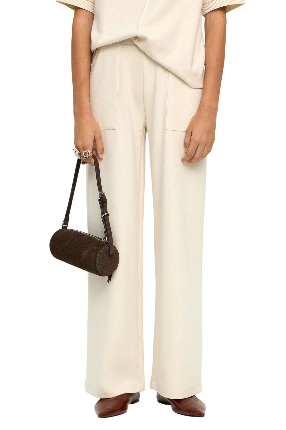 Брюки из смесового хлопка|Основной цвет:Кремовый Женский Parfois Брюки из смесового хлопка (цвет ), артикул 240327 | Фото 3