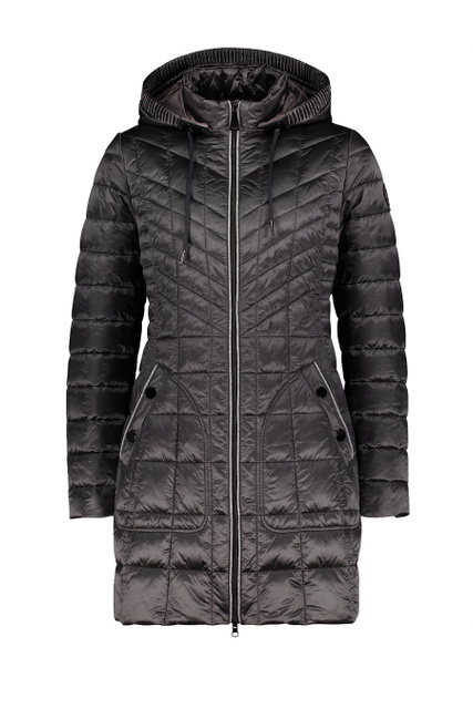 Стеганое пальто со съемным капюшоном|Основной цвет:Серый|Артикул:7328/1549 | Фото 1