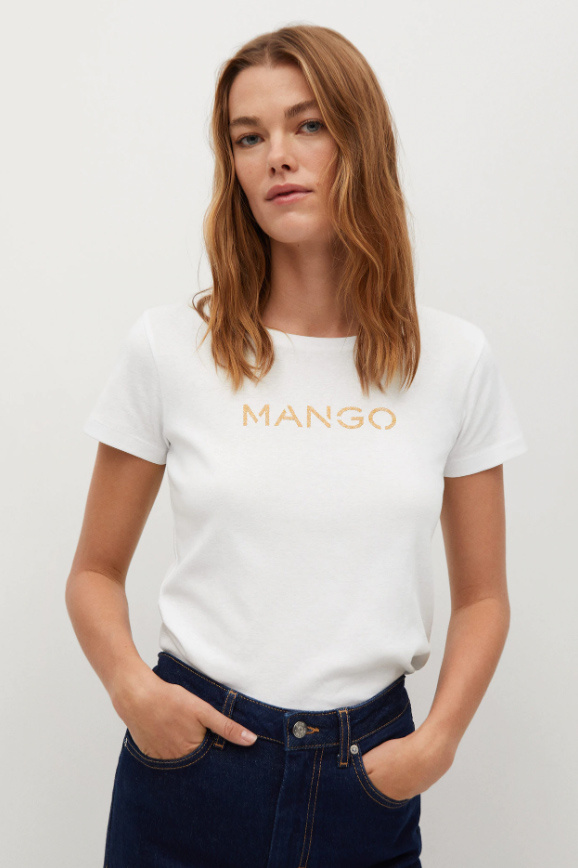 Mango Футболка PSMANGO из органического хлопка с логотипом (цвет ), артикул 87000557 | Фото 3