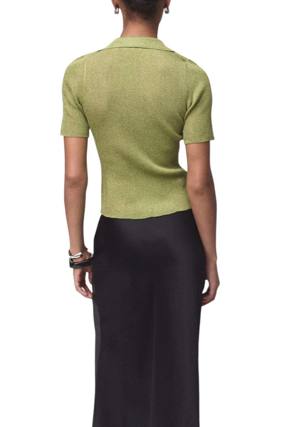 Поло TOMASO с люрексом|Основной цвет:Зеленый Женский Mango Поло TOMASO с люрексом (цвет ), артикул 17014145 | Фото 4