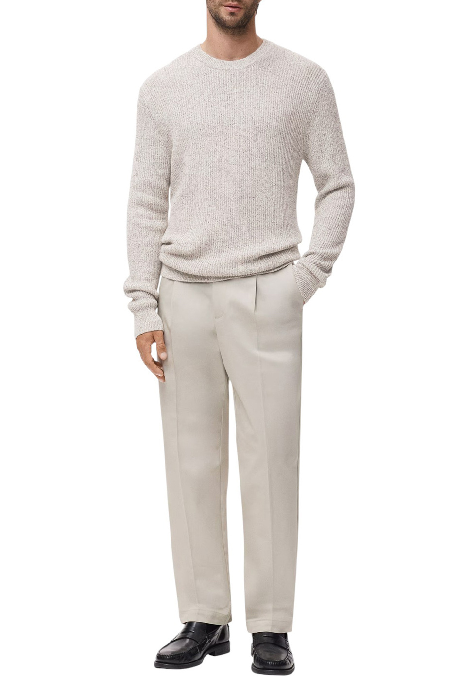 Мужской Mango Man Джемпер AZORES из хлопка (цвет ), артикул 17005978 | Фото 2