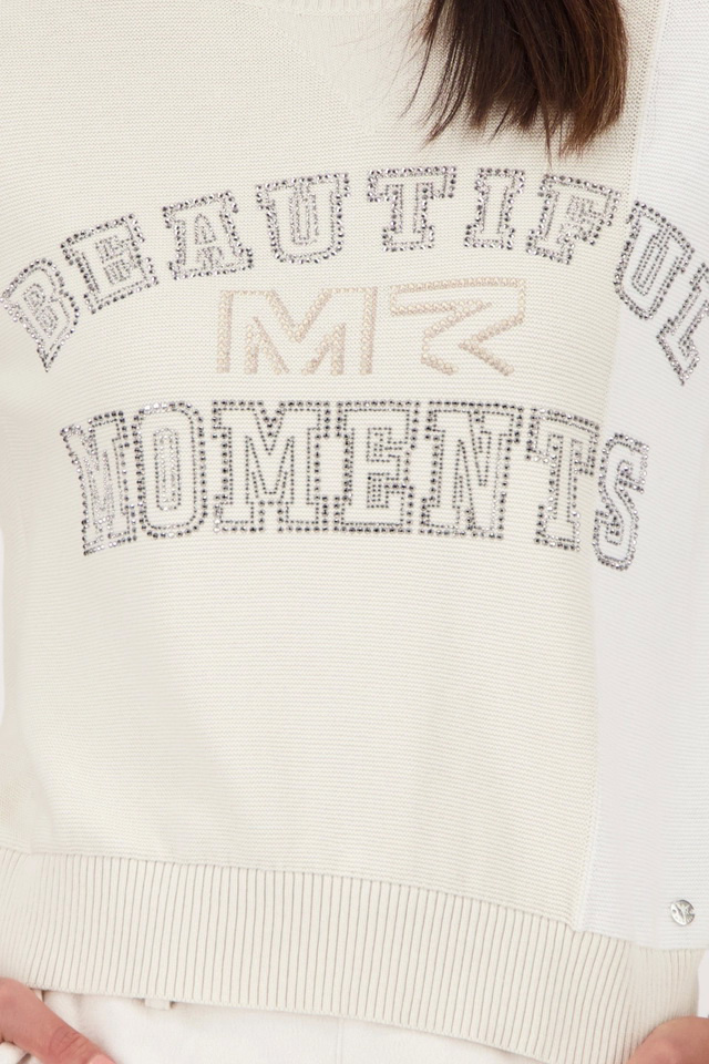 Джемпер со стразами|Основной цвет:Кремовый Женский Monari Джемпер со стразами (цвет ), артикул 808954 | Фото 4