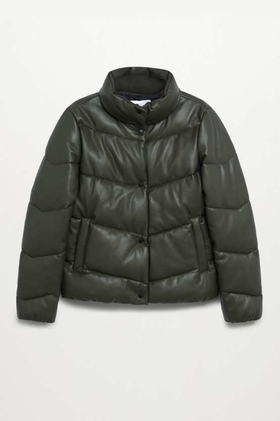 Женский Mango Стеганая куртка ZIG из экокожи (цвет ), артикул 77019403 | Фото 6