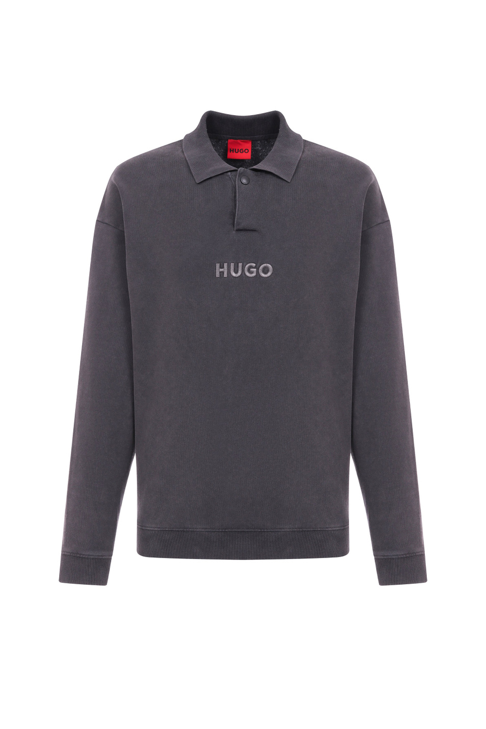 Джемпер поло Delwy с вышитым логотипом|Основной цвет:Серый Мужской HUGO Джемпер поло Delwy с вышитым логотипом (цвет ), артикул 50546395 | Фото 1