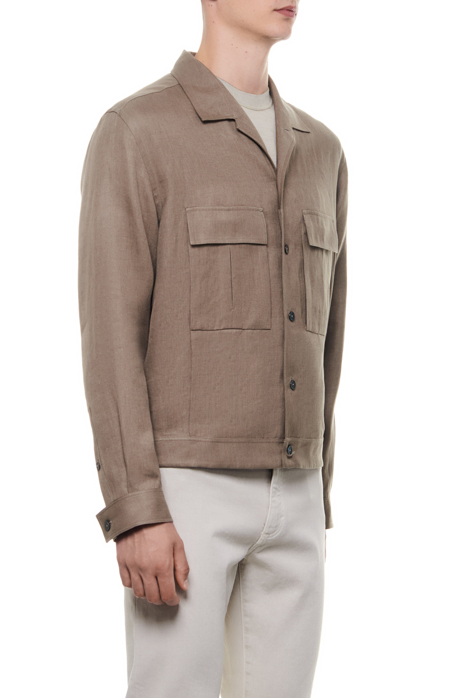 Мужской Zegna Куртка-рубашка из чистого льна (цвет ), артикул UDV13A7-SOT41-028G | Фото 3