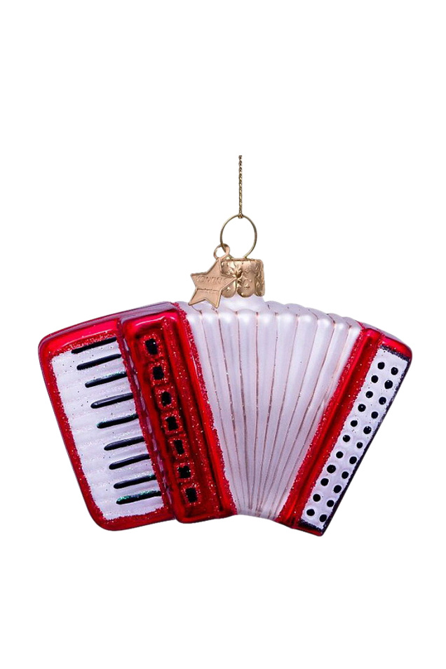 Не имеет пола Vondels Елочная игрушка "Аккордеон красный" 7 см (цвет ), артикул 1240705070017 | Фото 1