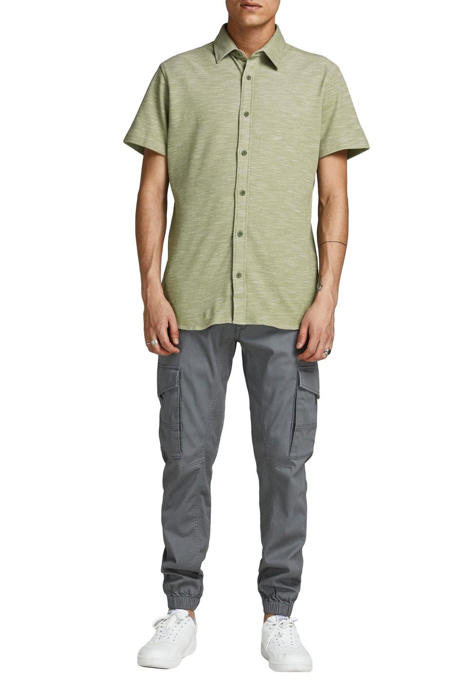 Мужской Jack & Jones Рубашка с коротким рукавом из смесового хлопка (цвет ), артикул 12187961 | Фото 2