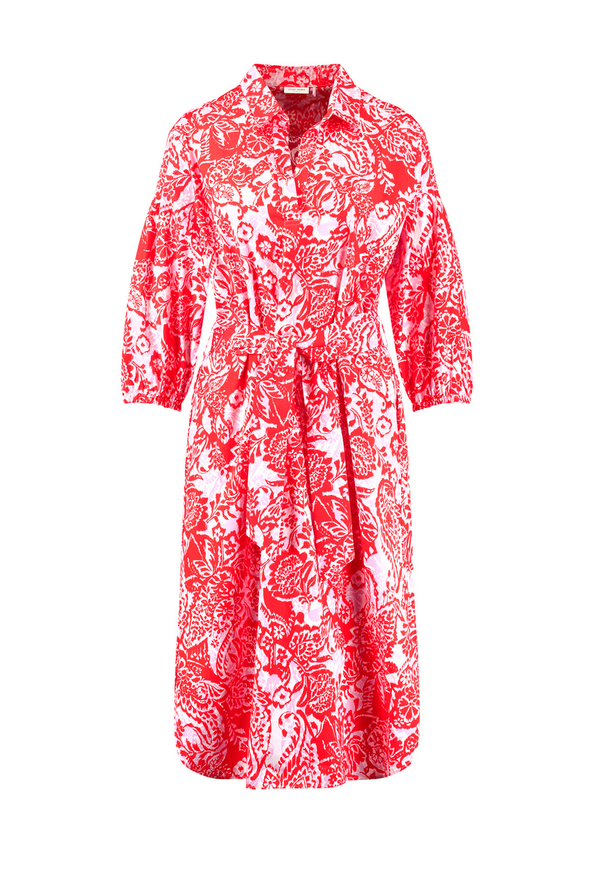 Платье-рубашка с рукавом 3/4|Основной цвет:Красный|Артикул:180022-31514 | Фото 1