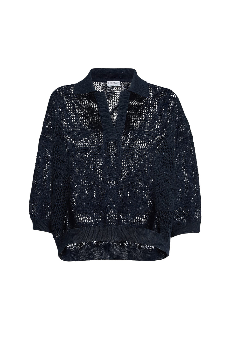 Женский Brunello Cucinelli Джемпер-поло изо льна и хлопка (цвет ), артикул MDT771005 | Фото 1