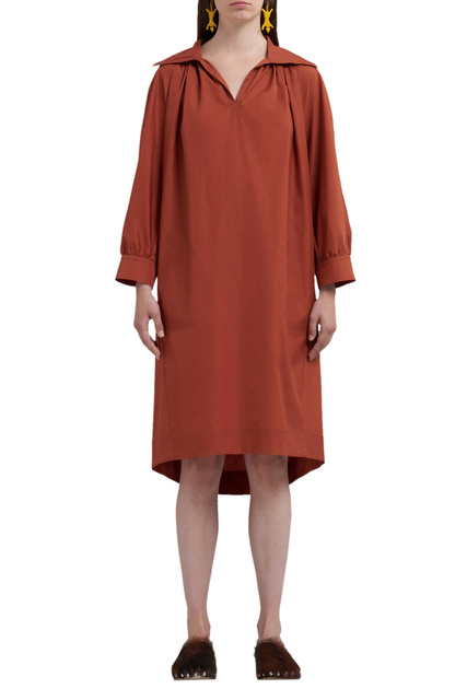 Платье из натурального хлопка|Основной цвет:Коричневый|Артикул:ABMA0807A1-UTCZ56 | Фото 2