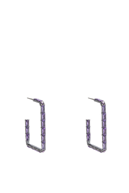 Серьги-гвоздики с цирконием|Основной цвет:Фиолетовый|Артикул:192297 | Фото 1