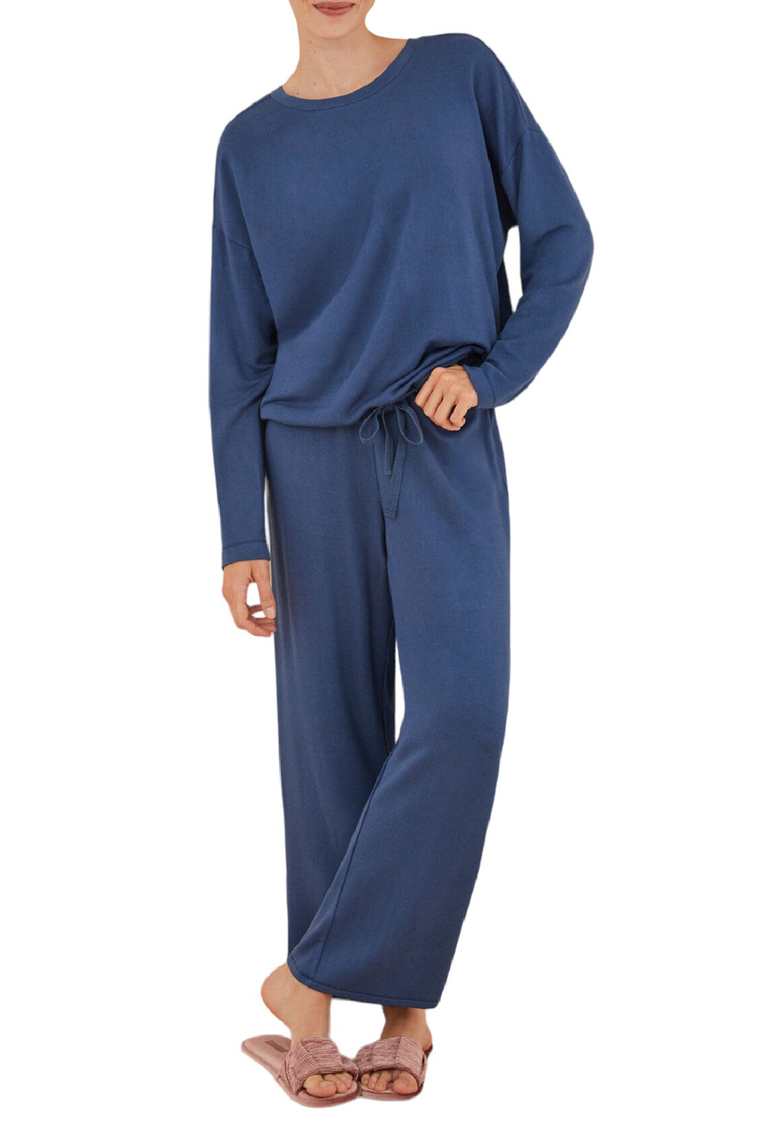 Пижама однотонная|Основной цвет:Синий|Артикул:4756611 | Фото 1