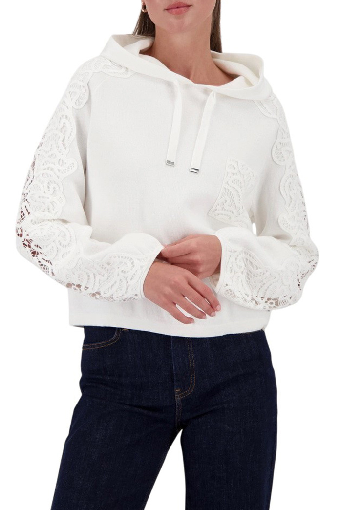 Женский Monari Худи из натурального хлопка с кружевом (цвет ), артикул 410389 | Фото 3