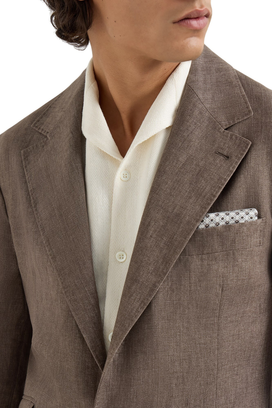 Мужской Brunello Cucinelli Пиджак Cavallo из льна (цвет ), артикул MB4307BWD | Фото 5