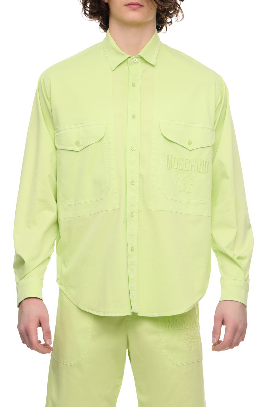 Мужской Moschino Рубашка с логотипом на кармане (цвет ), артикул A0201-2037 | Фото 1