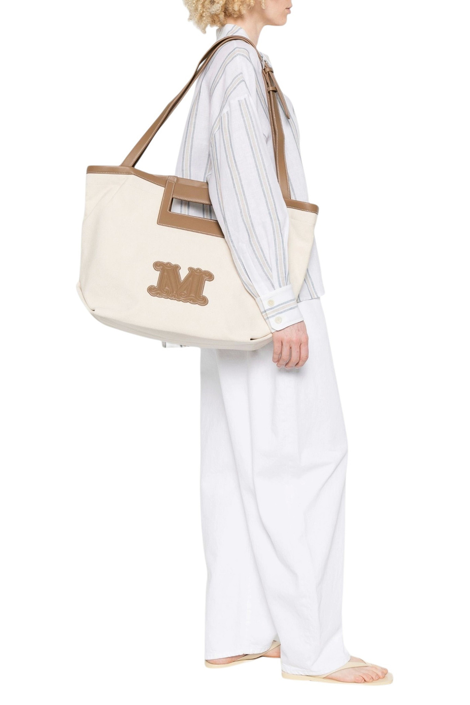 Женский Max Mara Сумка ECRU с логотипом (цвет ), артикул 2616511039 | Фото 7