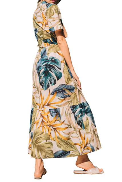 Расклешенное платье с растительным принтом|Основной цвет:Мультиколор|Артикул:462115 | Фото 2