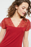 Etam Ночная сорочка из эластичной вискозы с кружевным верхом LIDDY (Красный цвет), артикул 6514553 | Фото 5