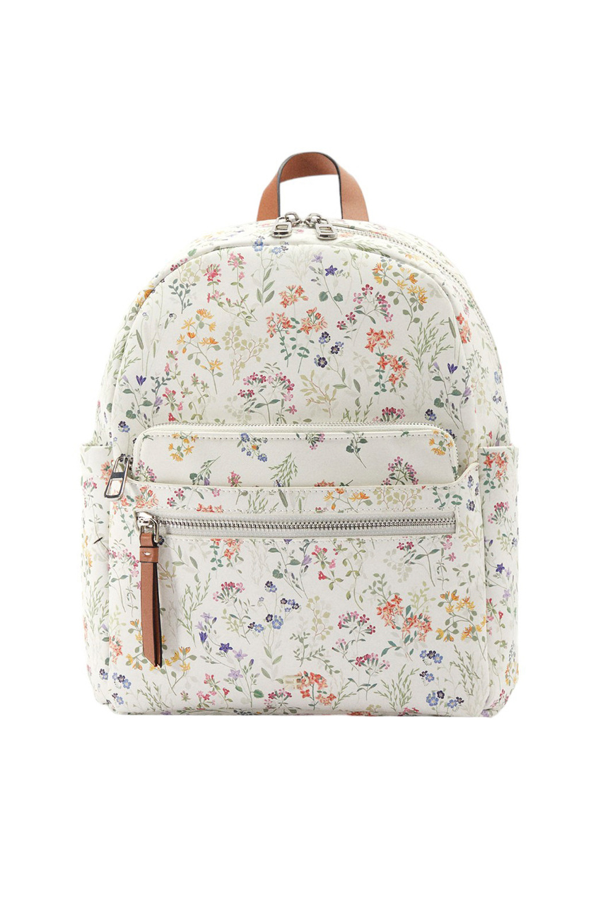Рюкзак с цветочным принтом|Основной цвет:Белый|Артикул:218911 | Фото 1