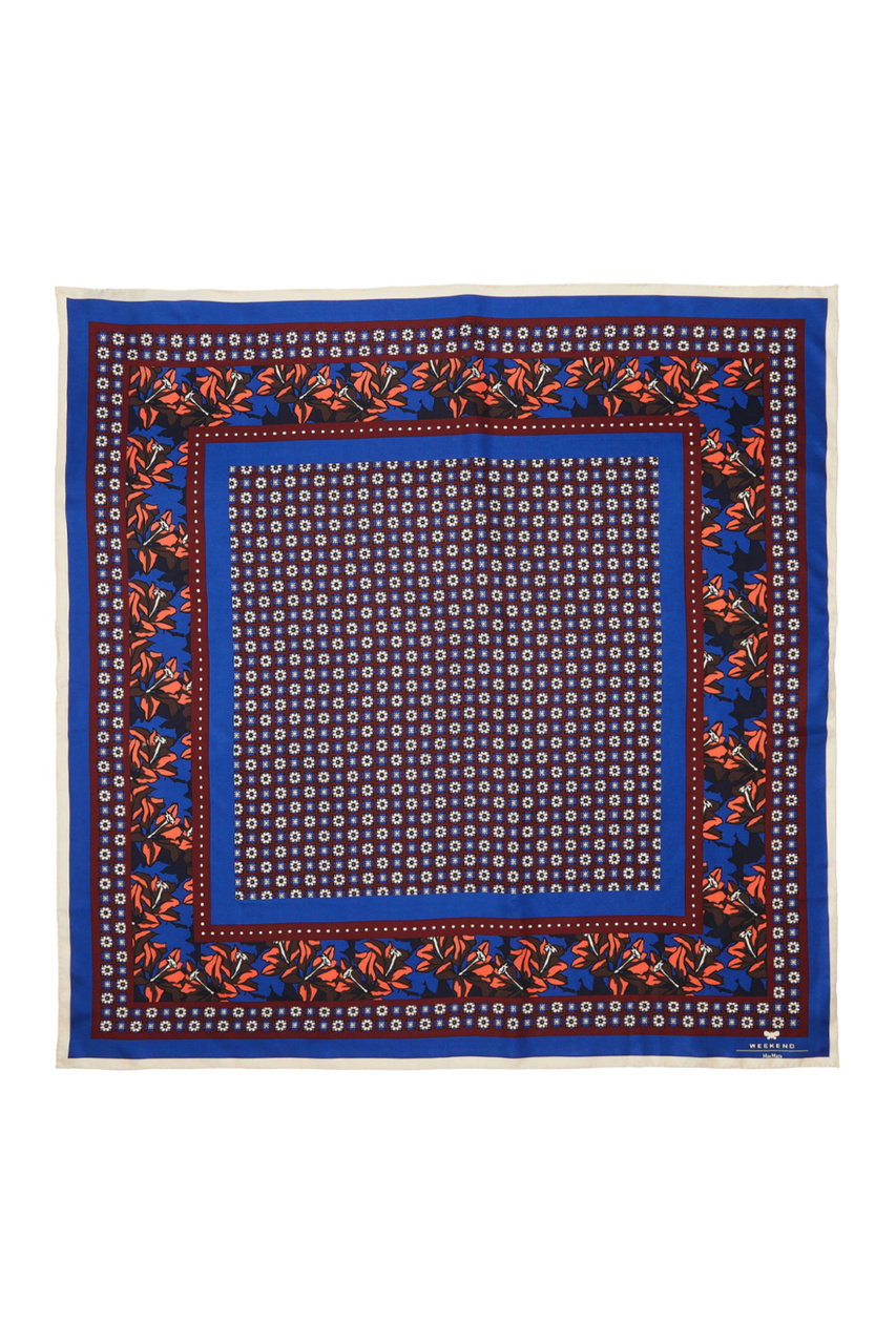 Платок CALORE из чистого шелка|Основной цвет:Синий|Артикул:55460722 | Фото 1