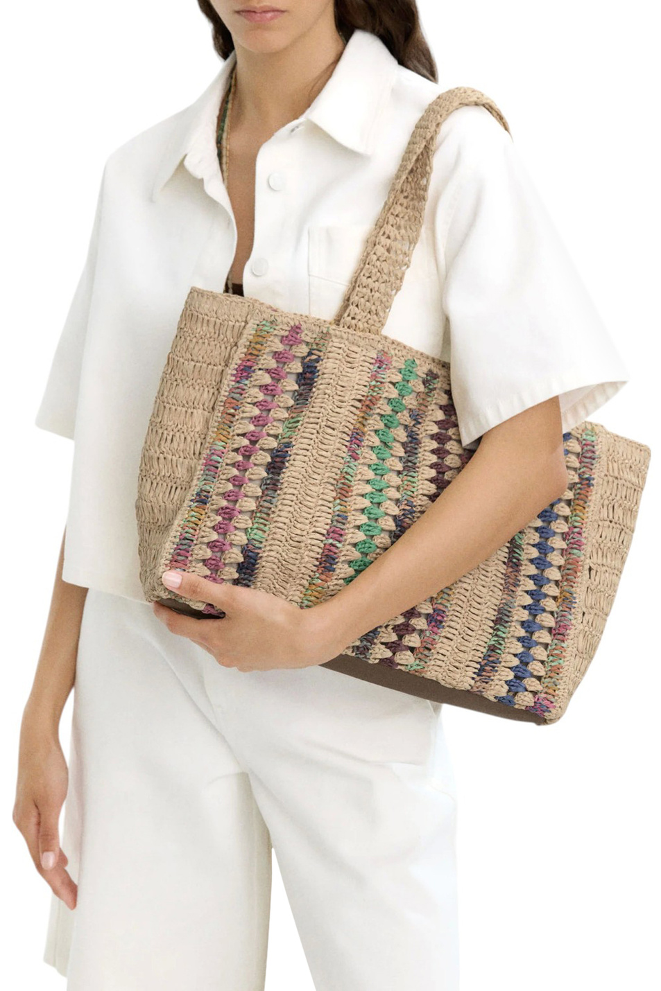 Женский Parfois Сумка-шопер соломенная (цвет ), артикул 233206 | Фото 5
