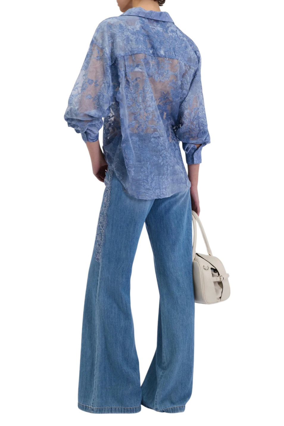 Женский Ermanno Firenze Джинсы с вышивкой (цвет ), артикул D48EP040REJ4 | Фото 4