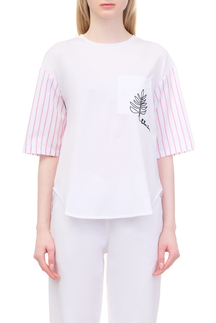 Блузка FELTRE из натурального хлопка|Основной цвет:Бело-розовый|Артикул:2339411036 | Фото 1