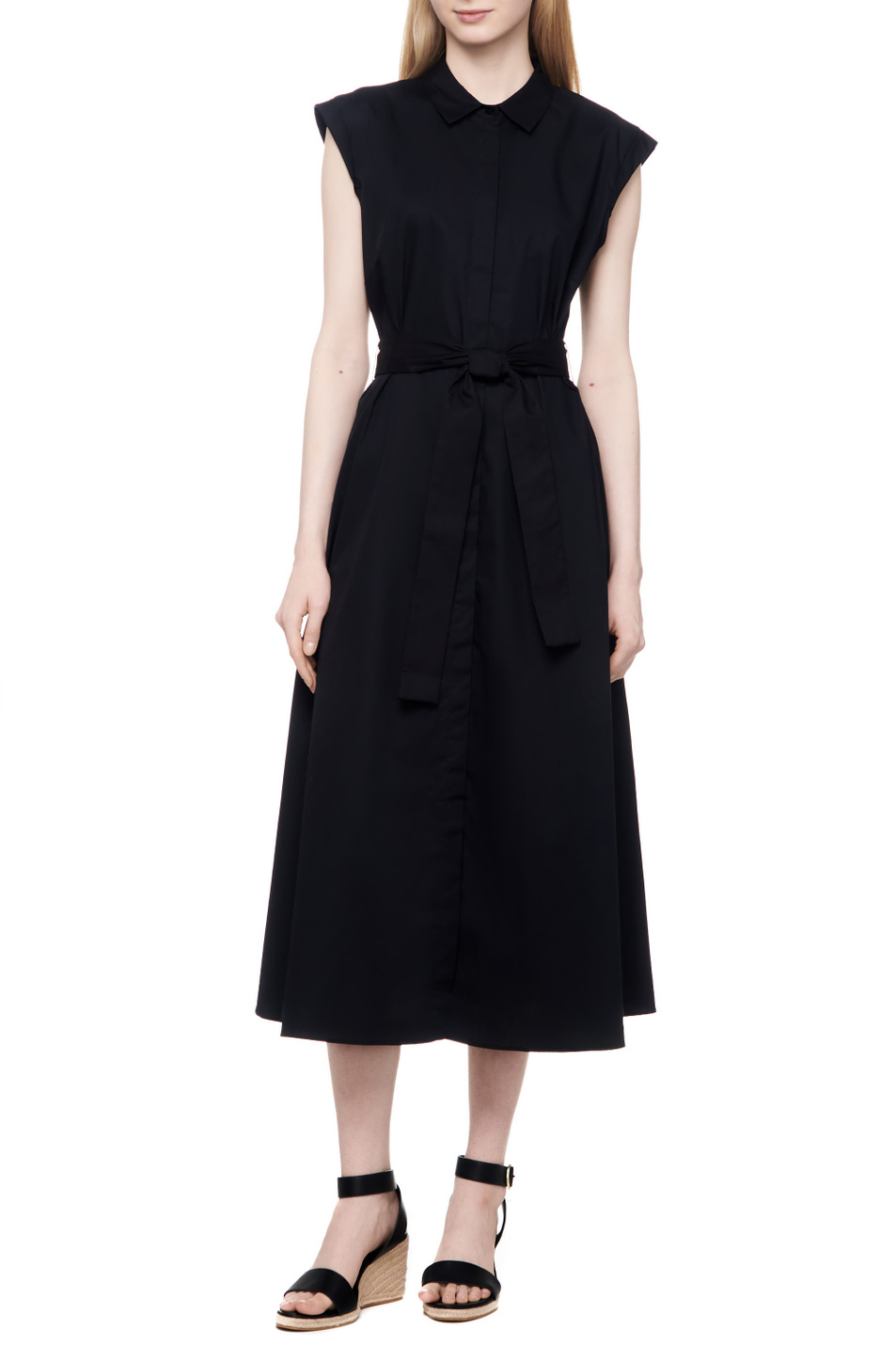 Платье EFFECT из натурального хлопка|Основной цвет:Черный Женский Emme Marella Платье EFFECT из натурального хлопка (цвет ), артикул 2415221212 | Фото 1