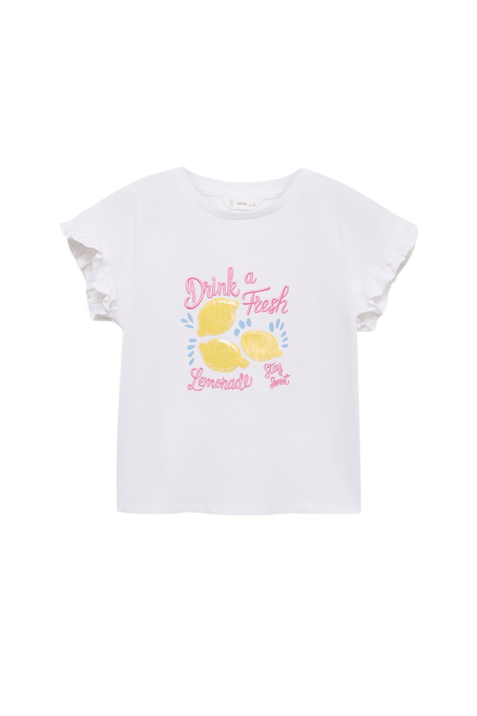 Девочкам Mango Kids Футболка LEMONADE с принтом (цвет ), артикул 87007905 | Фото 1
