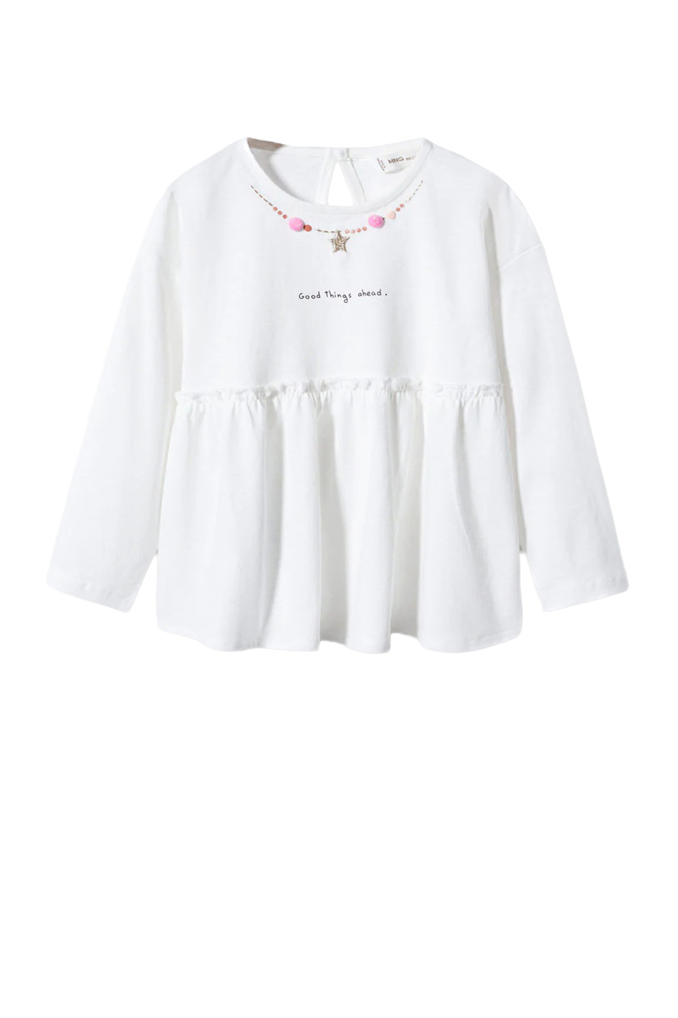 Девочкам Mango Kids Лонгслив JEWEL из натурального хлопка (цвет ), артикул 47003269 | Фото 1