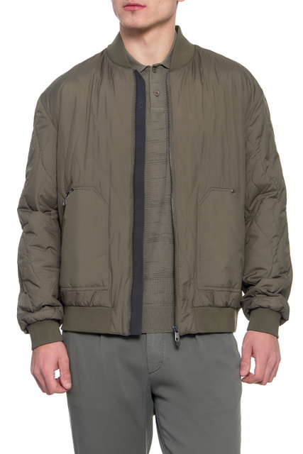 Куртка с карманами на молнии|Основной цвет:Хаки|Артикул:VZ023-ZZ020-V03 | Фото 2