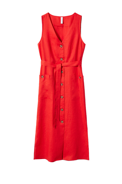 Платье SAUSALIT из чистого льна|Основной цвет:Красный|Артикул:47007108 | Фото 1