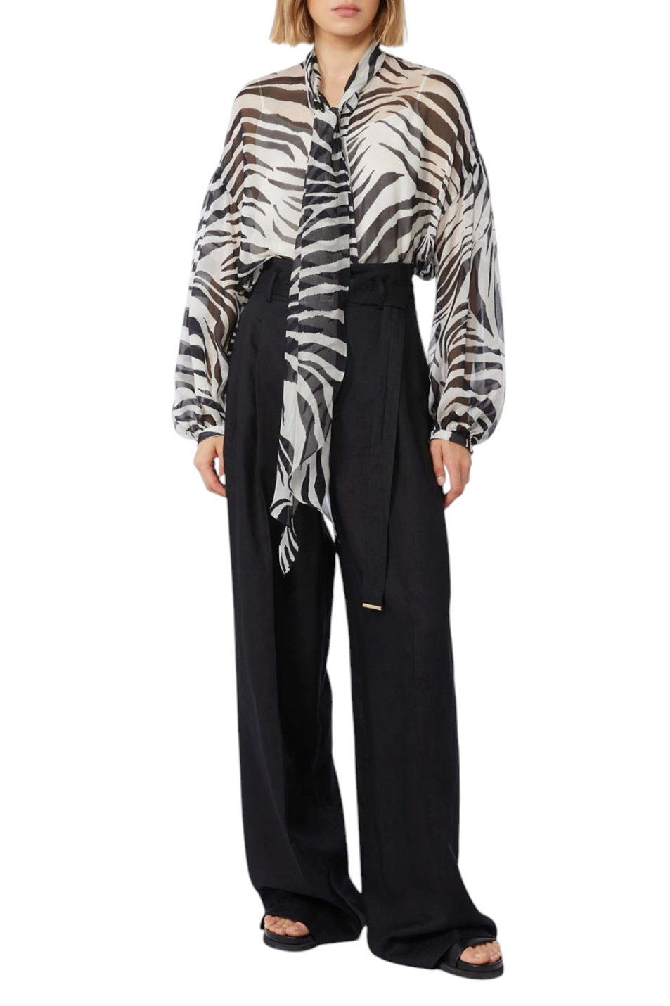 Женский Max Mara Брюки MATERIA изо льна с поясом (цвет ), артикул 2616131092 | Фото 2