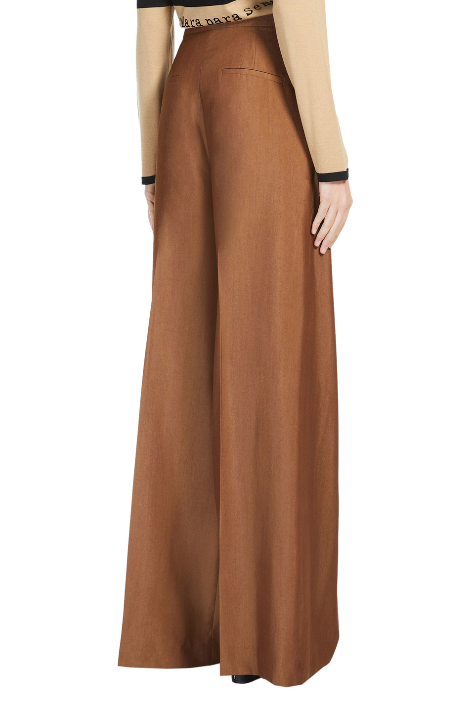 Женский Max Mara Брюки-палаццо LISETTA из шерсти и шелка (цвет ), артикул 2311310831 | Фото 4