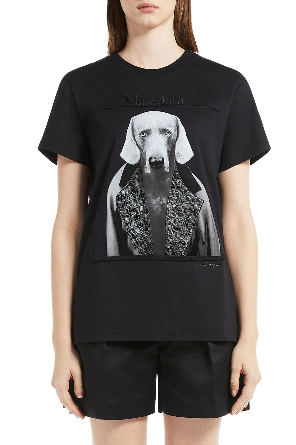 Футболка MMDOG из натурального хлопка|Основной цвет:Черный Женский Max Mara Футболка MMDOG из натурального хлопка (цвет ), артикул 19460323 | Фото 3