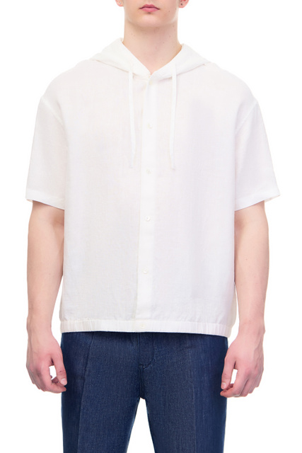Рубашка из чистого льна|Основной цвет:Белый|Артикул:3R1CQ4-1NBPZ | Фото 1